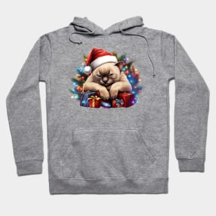 Lazy Tonkinese Cat At Christmas Hoodie